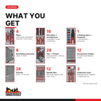Teng Tools SC02 MECCA PRO TC-9 232 piece tool kit in a service case, what you get: tools by type