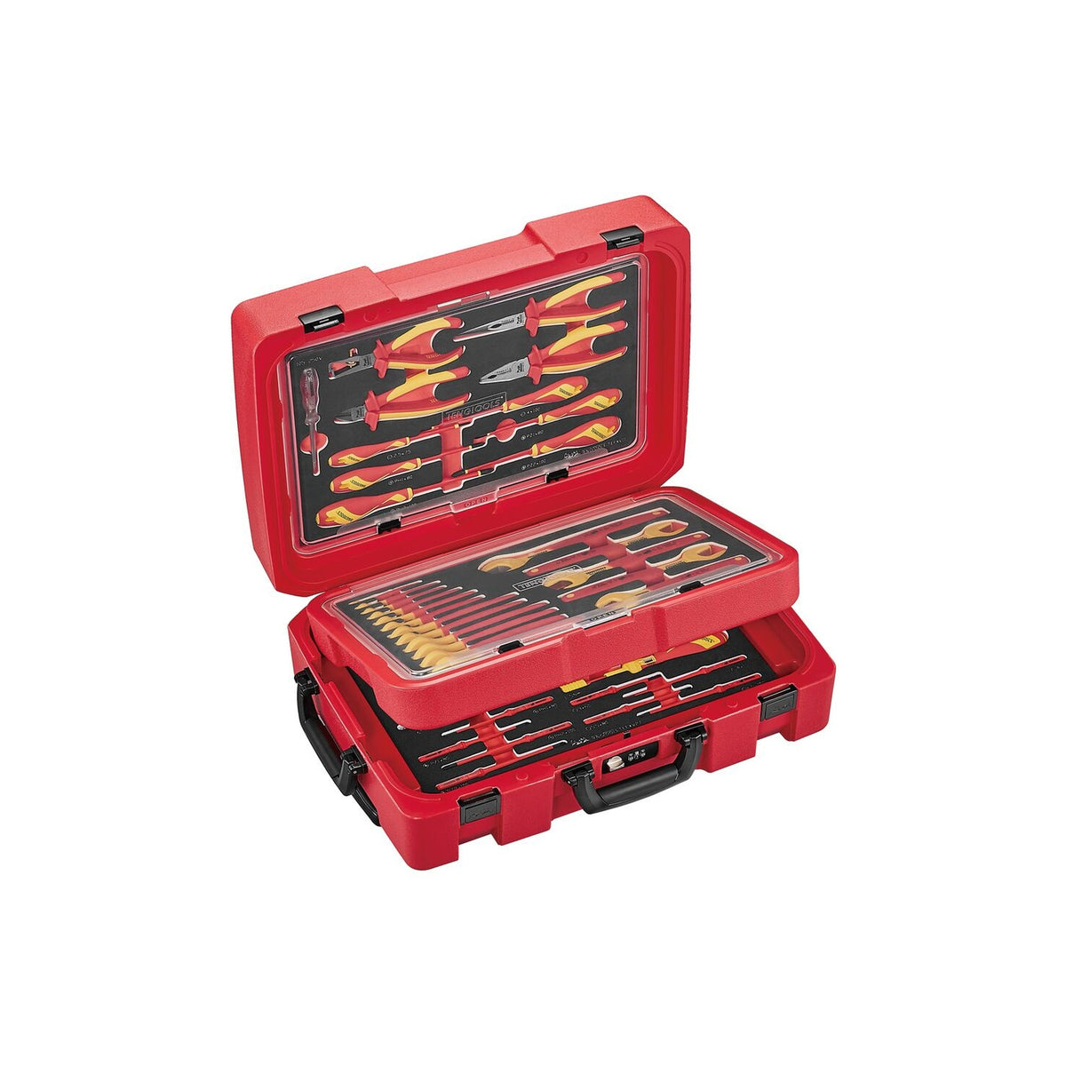 Teng Tools SCE3 56 piece 1000 V insulated service case tool kit, on a white background