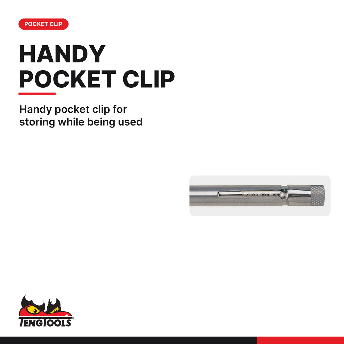 Teng Tools SCP01 1 mm Automatic Center Punch, handy pocket clip for storing while being used