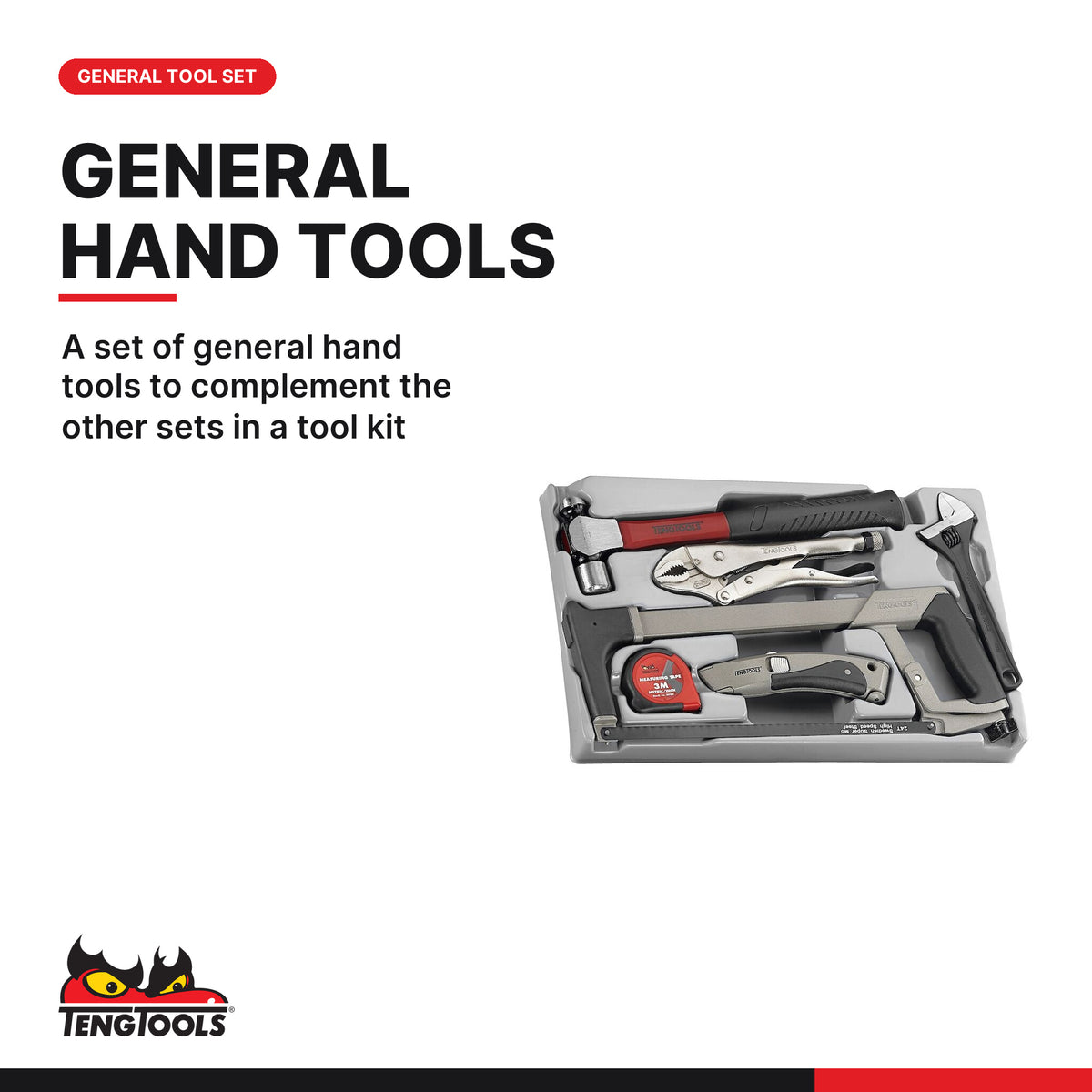 Teng Tools SCPS01 General Tool Set BP TT3 6 Pieces, A set of general hand tools to complement the other sets in a tool kit