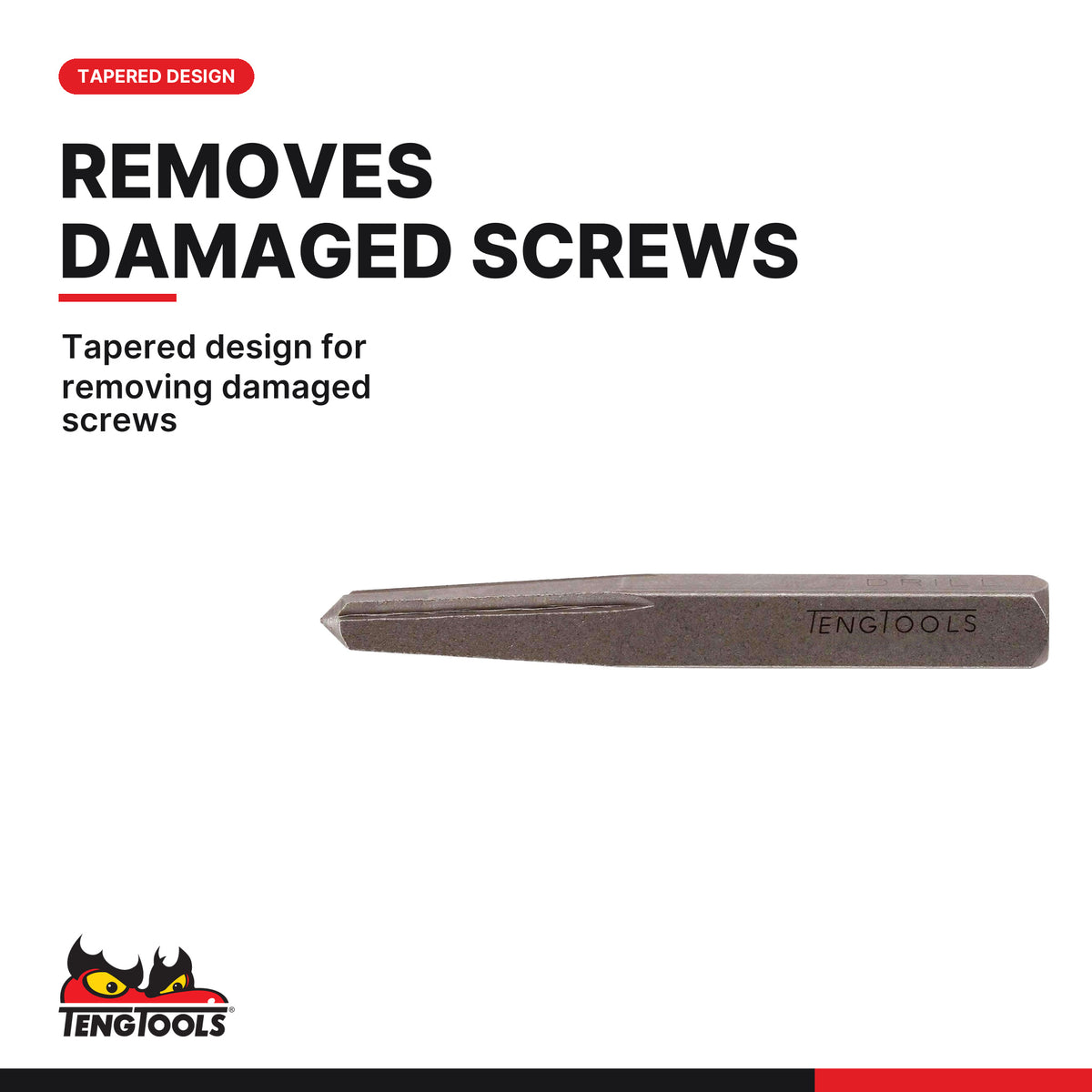 Teng Tools SEL01S No. 1 mm Screw Extractor, tapered design for removing damaged screws