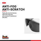 Teng Tools SG713G Sport Style Tinted Safety Glasses With Grey Lens, optically neutral lenses with anti-fog and anti-scratch