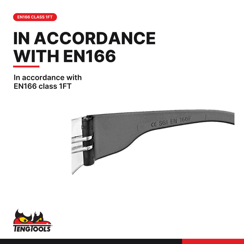 Teng Tools SG960 Anti Fog Safety Glasses, in accordance with EN166 class 1FT