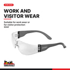 Teng Tools SG960A Clear Safety Glasses for Men, suitable for work wear or for visitor protection wear