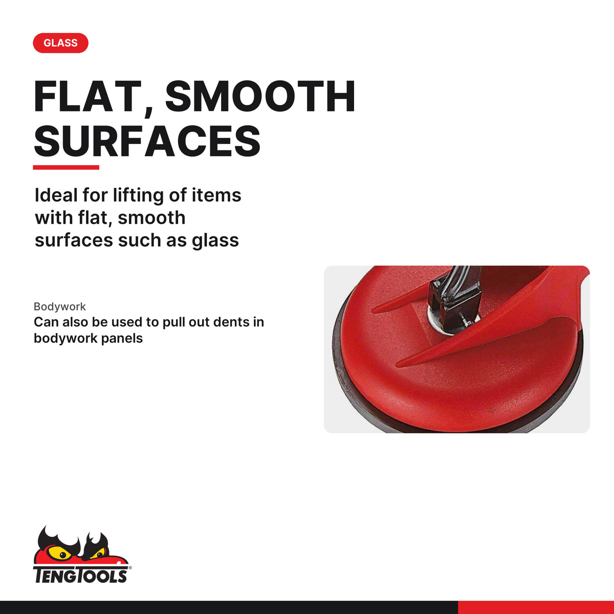 Teng Tools SL02 Double Suction Cup Lifter, ideal for lifting of items with flat, smooth surfaces such as glass