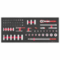 Teng Tools Socket Set 1/4" & 1/2" FOAM6X6 76 Pieces