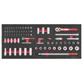 Teng Tools Socket Set 1/4" & 1/2" FOAM6X6 76 Pieces