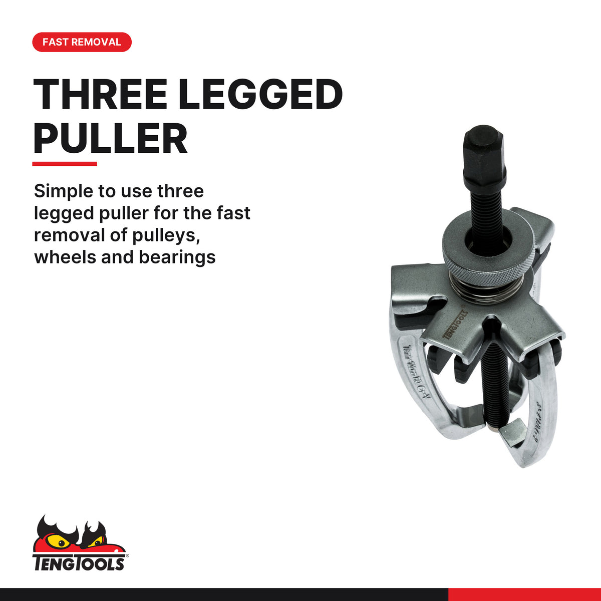 Teng Tools SP22 175mm Convertible Two or Three Arm Gear Puller, simple to use three legged puller for the fast removal of