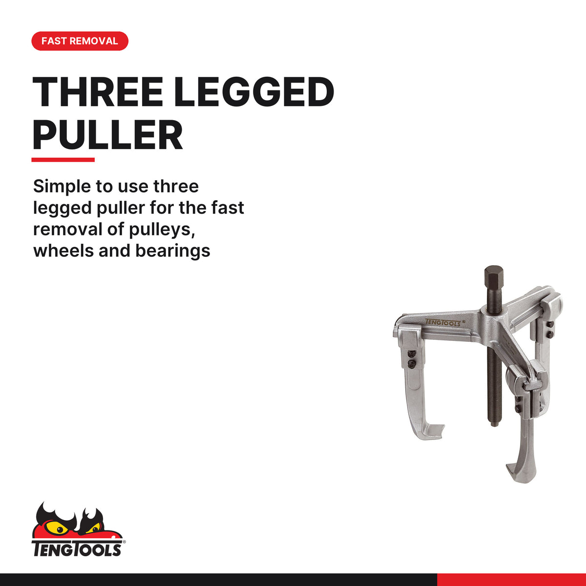 Teng Tools SP32615 205mm 3 Arm Internal / External Puller -Gear Removal, simple to use three legged puller for the fast