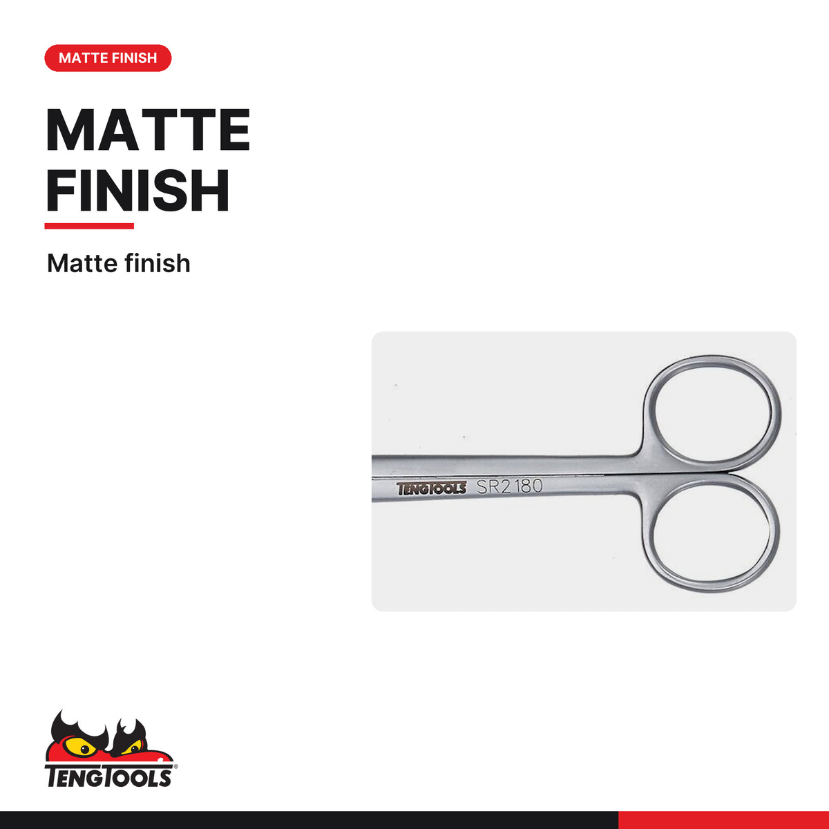 Teng Tools SR2180 180 mm Blunt Tip Cutting Scissors, matte finish