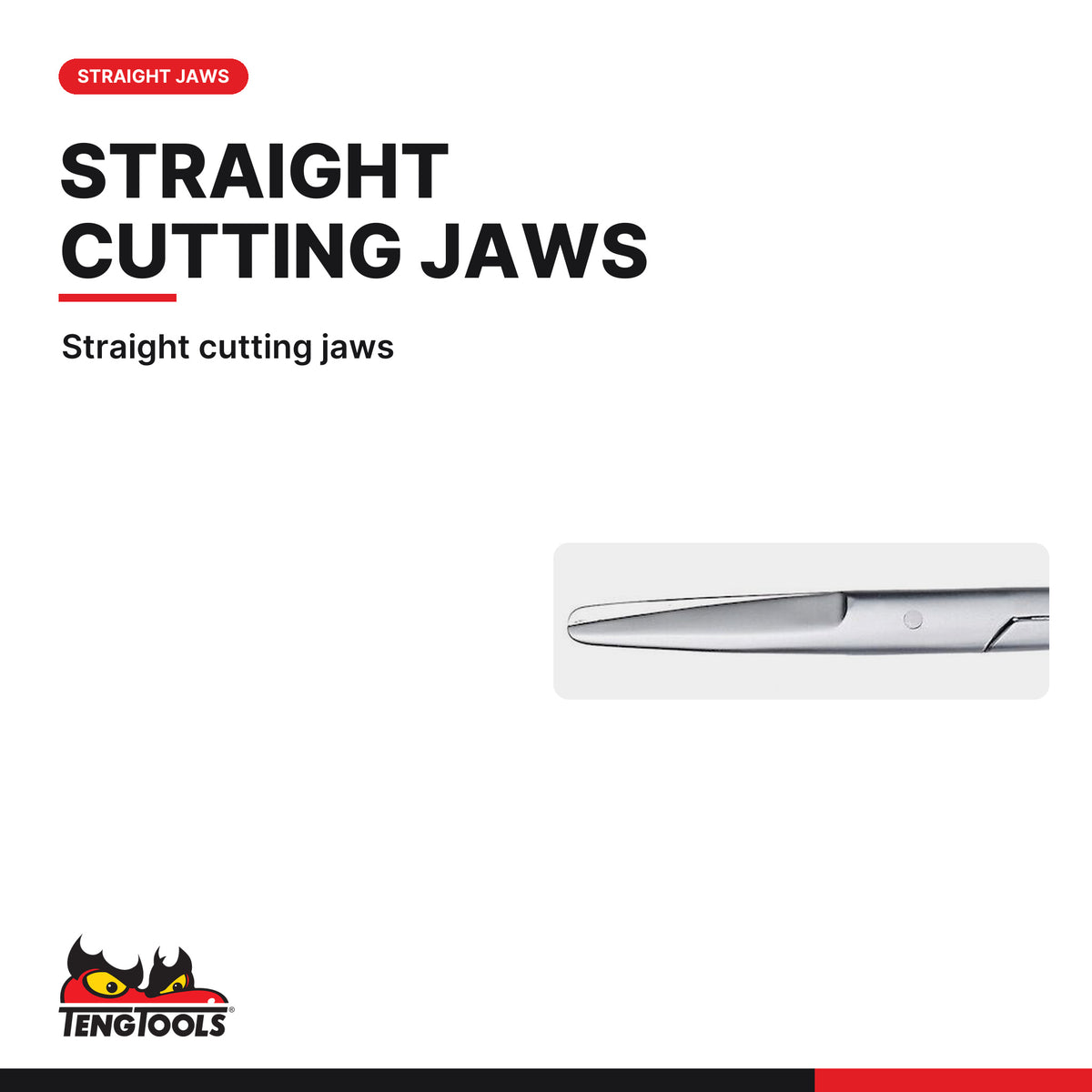 Teng Tools SR2180 180 mm Blunt Tip Cutting Scissors, straight cutting jaws