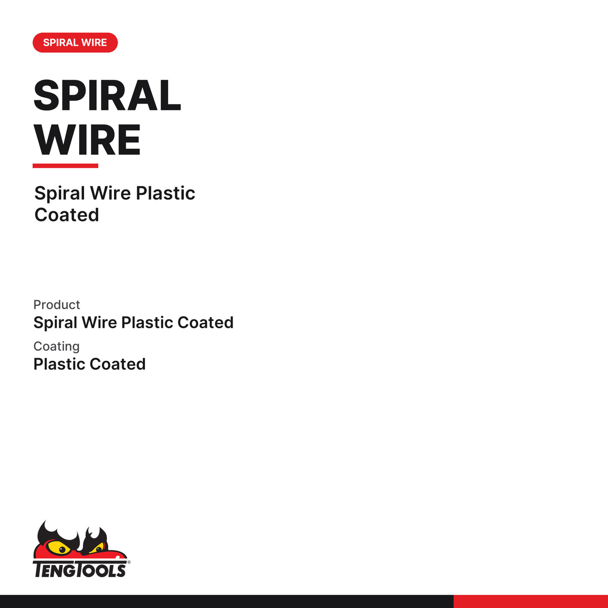 Teng Tools SSH01 Spiral Wire Brush With Plastic Coating for Deburring, spiral Wire Plastic Coated