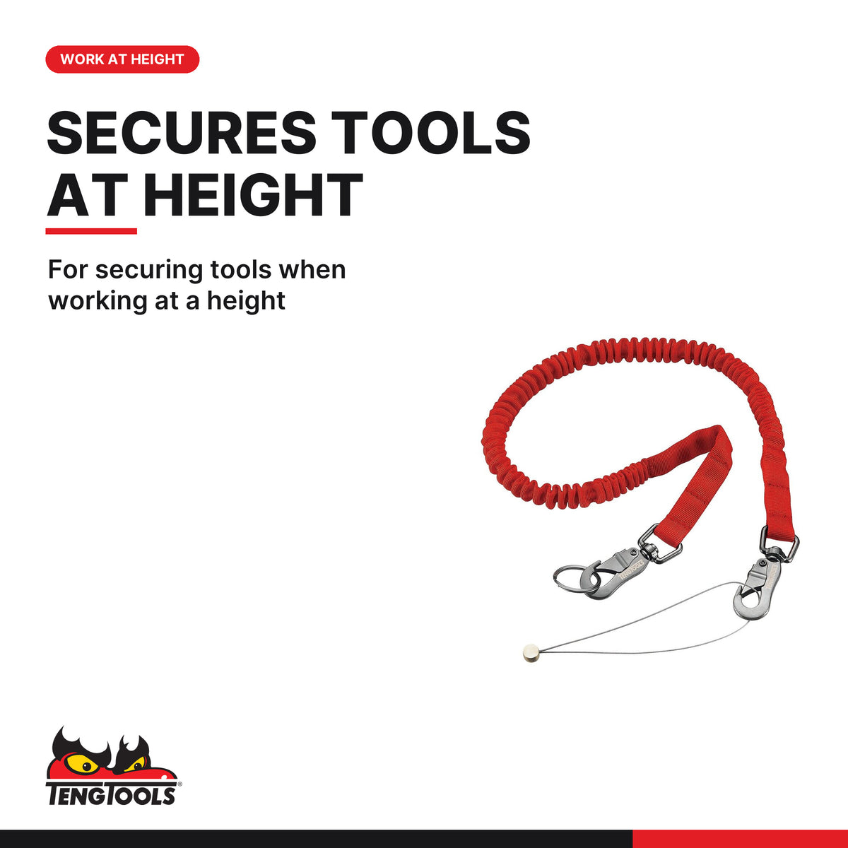 Teng Tools SSH02 Elastic Strap Swivel Hooks, for securing tools when working at a height