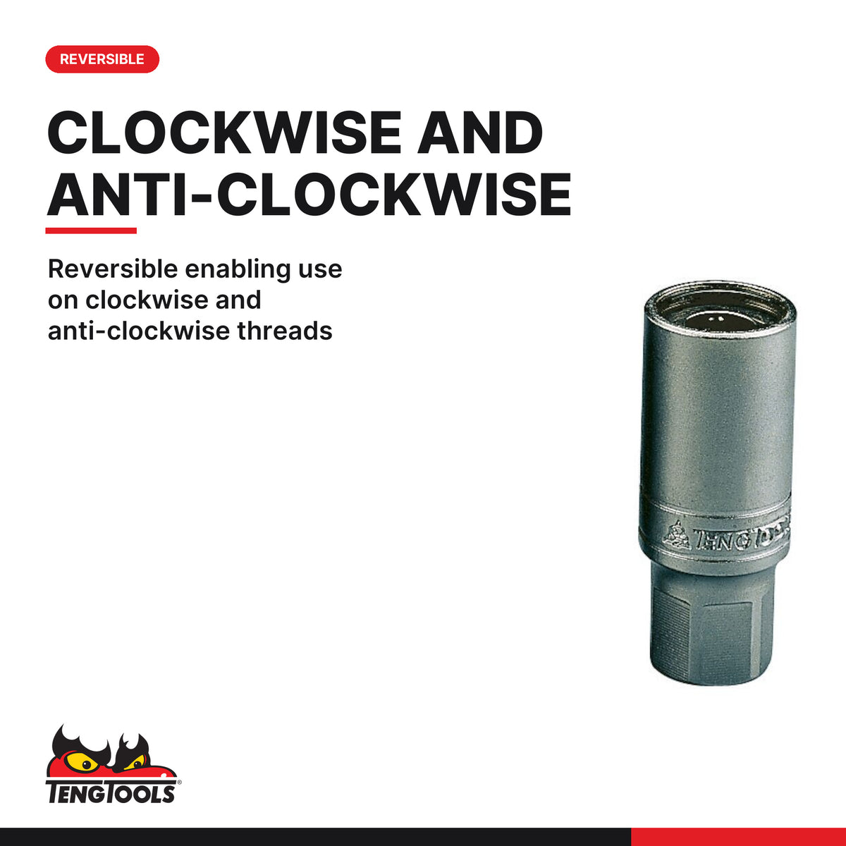 Teng Tools ST12506-C 6-12mm Stud Puller Socket, reversible enabling use on clockwise and anti-clockwise threads