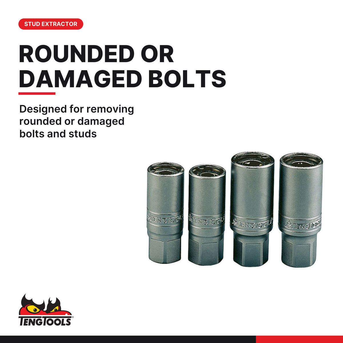 Teng Tools ST12506-C 6-12mm Stud Puller Socket, designed for removing rounded or damaged bolts and studs