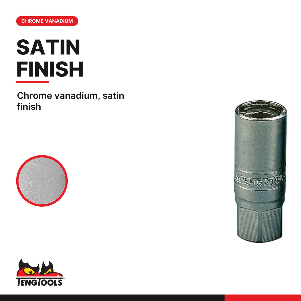 Teng Tools ST12506-C 6-12mm Stud Puller Socket, chrome vanadium, satin finish