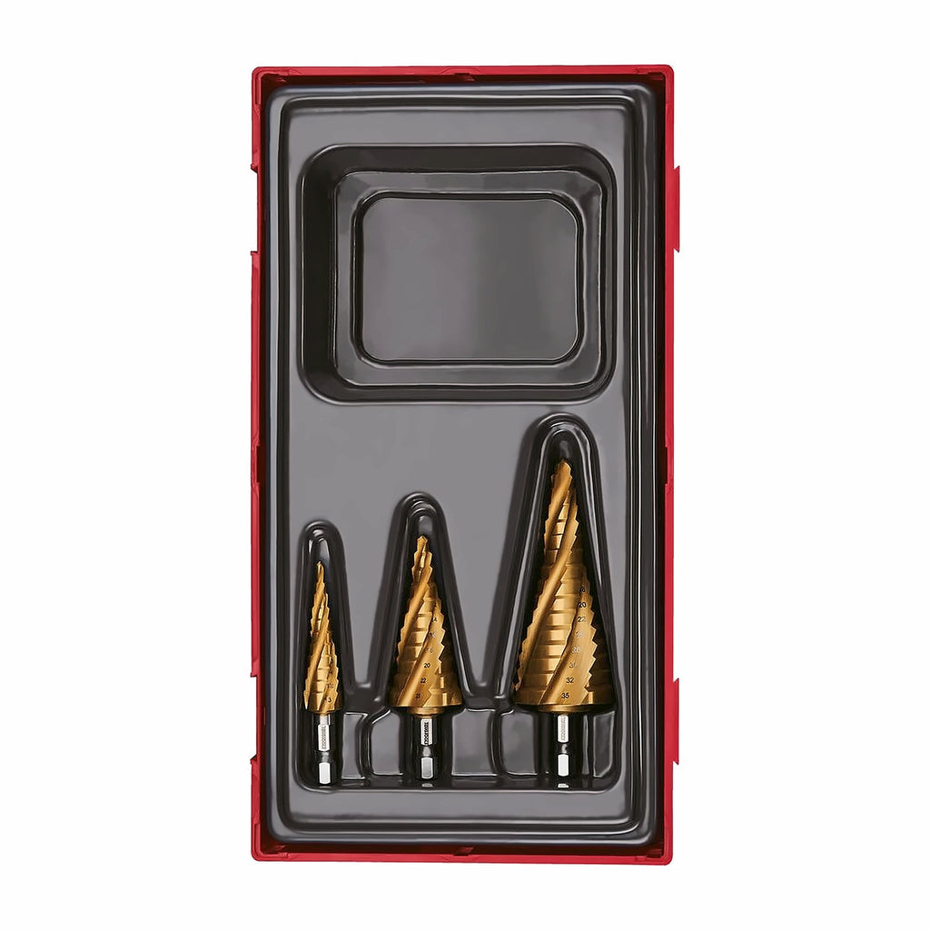 Teng Tools TTSTD03 Step drill set TT1 3 on a white background