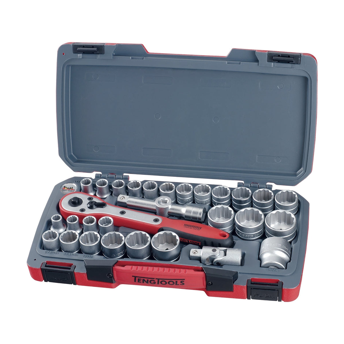 Teng Tools T1230 30 Piece 1/2 Inch Drive 12 Point Metric & SAE on a white background
