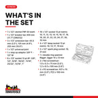 Teng Tools T1244 MECCA PRO 1/2" Socket & Tool Set mm/AF 44 Pieces, what's in the set