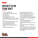 Teng Tools T1268 MECCA PRO 1/2" Socket & Tool Set 68 Pieces, what's in the set