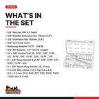 Teng Tools T3835AF MECCA PRO 3/8" Socket Set 6 pt AF 35 Pieces, what's in the set