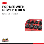 Teng Tools T9417 MECCA PRO 3/4" Impact Socket Set DIN 17 Pieces 19-50 mm, for use with power tools