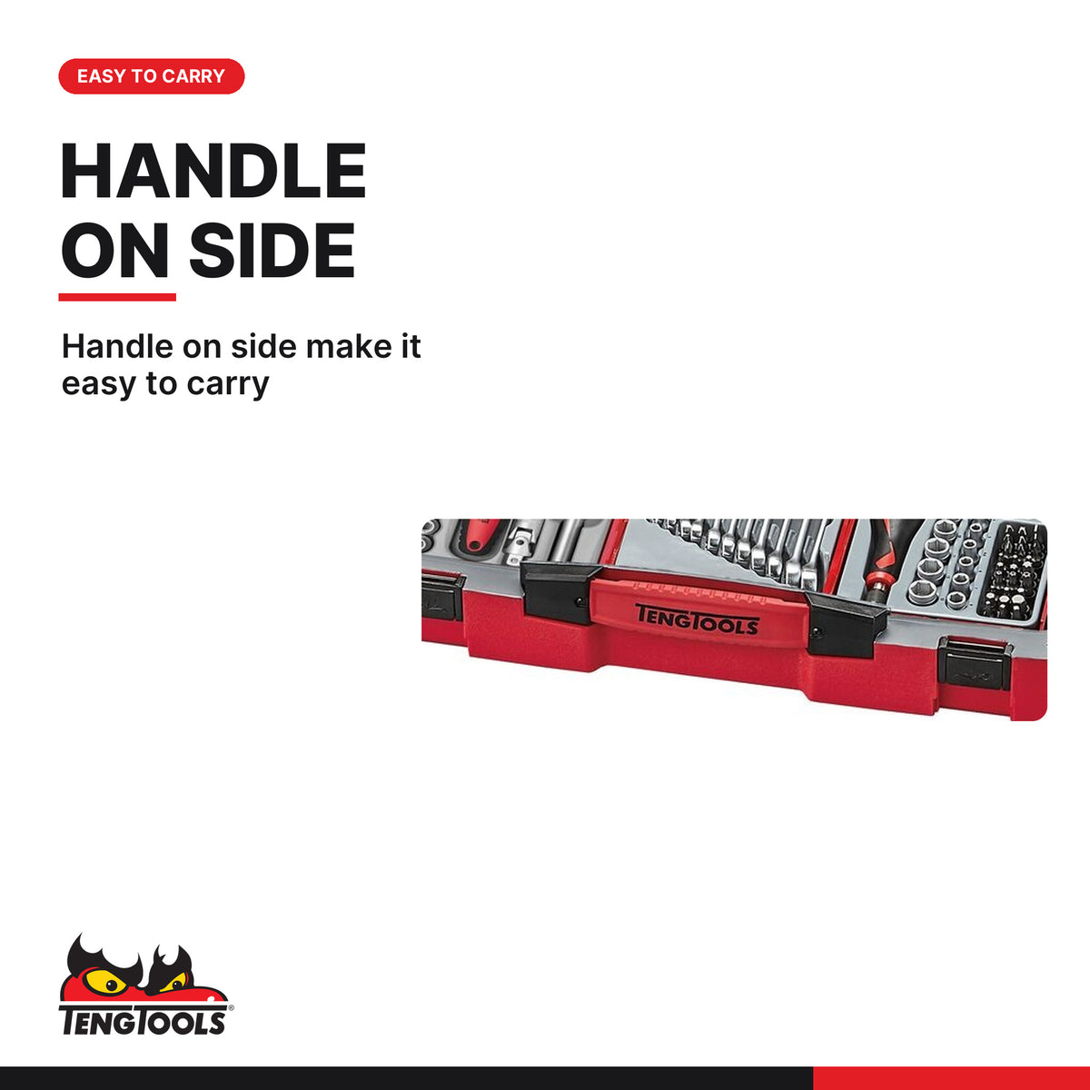 Teng Tools TC-6T01 MECCA PRO TC-6T TT Tool Kit 114 Pieces, handle on side make it easy to carry