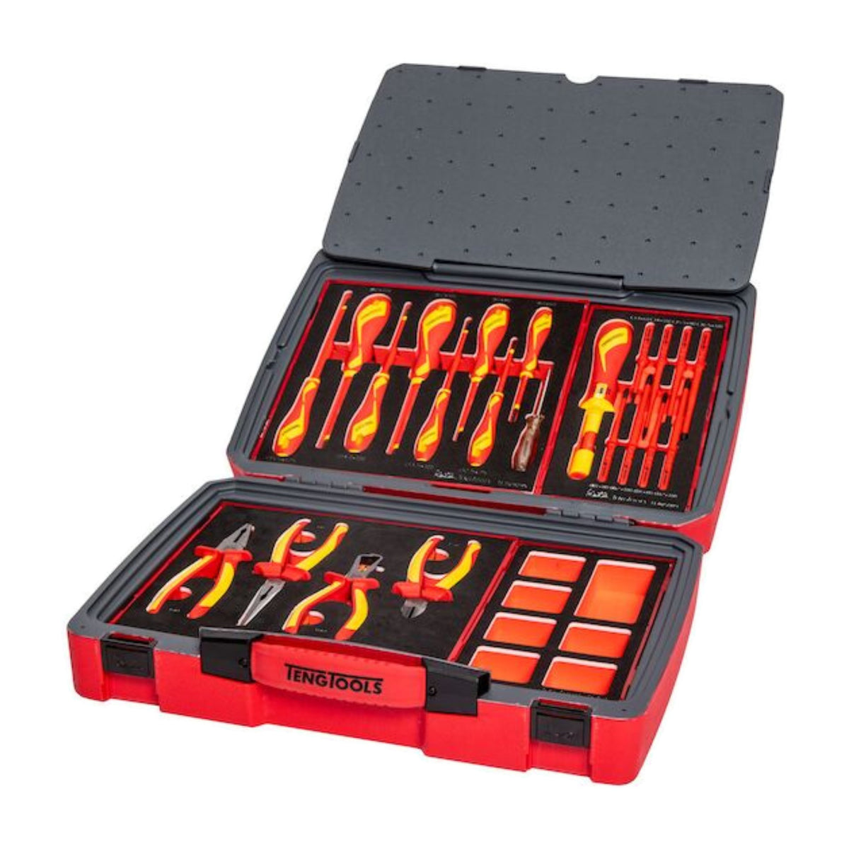 Teng Tools TC-6TE02 MECCA PRO TC-6T FOAM Electrician Tool Kit 29 Pieces on a white background