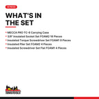 Teng Tools TC-6TE04 MECCA PRO TC-6 FOAM Electrician Tool Kit 36 Pieces, what's in the set