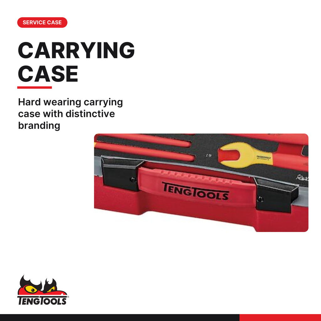 Teng Tools TC-6TE05 MECCA PRO TC-6 FOAM Electrician Tool Kit 29 Pieces, hard wearing carrying case with distinctive branding