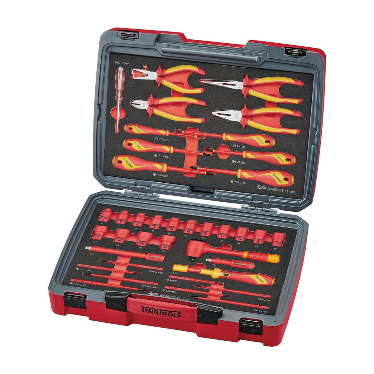 Teng Tools TC-6TE06 MECCA PRO TC-6 FOAM Electrician Tool Kit 39 Pieces on a white background