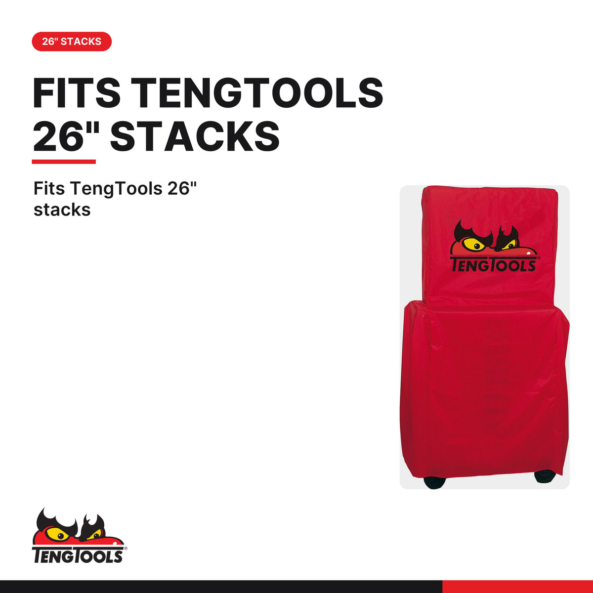 Teng Tools TC-COVER1 Red Protective Tool Box Cover for 26 Inch Stack, fits TengTools 26" stacks