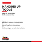 Teng Tools TC-MAG Magnetic Tool Rail, ideal for hanging up tools while working
