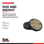 Teng Tools TC-MAG1 Rubber Coated Magnets with Adhesive Tape 2 Pcs, 3M adhesive backing tape for reliable and long-lasting