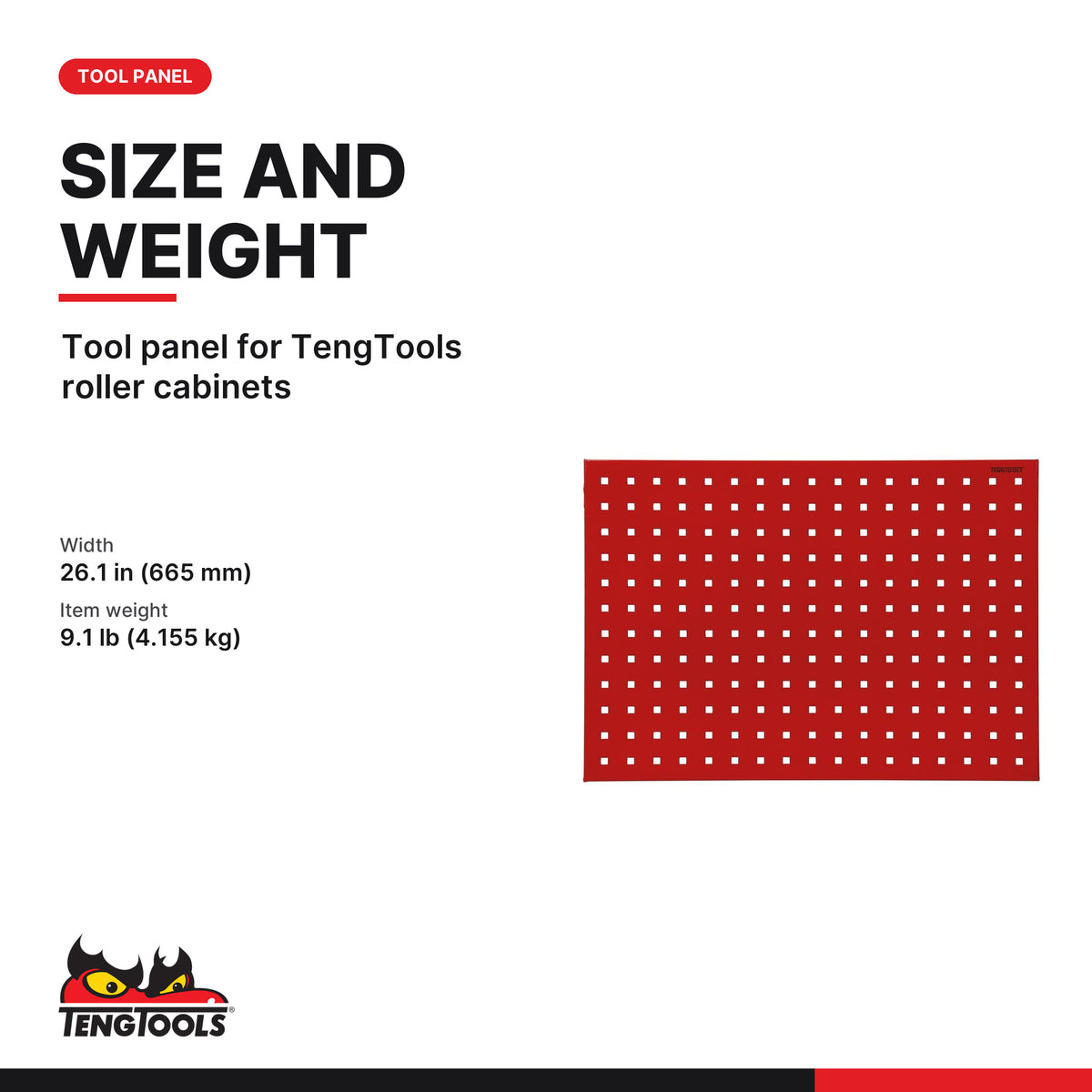 Teng Tools TC-PA01 Tool Panel for 26 Cabinet, tool panel for TengTools roller cabinets