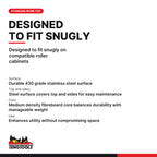 Teng Tools TC-TBS02 Stainless Steel Work Top for 26 Roller Cabinet, designed to fit snugly on compatible roller cabinets