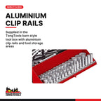 Teng Tools TC187 Barn Style Tool Box Tool Kit 187 Pieces, supplied in the TengTools barn style tool box with aluminium clip