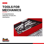 Teng Tools TC187 Barn Style Tool Box Tool Kit 187 Pieces, A comprehensive selection of tools for mechanics