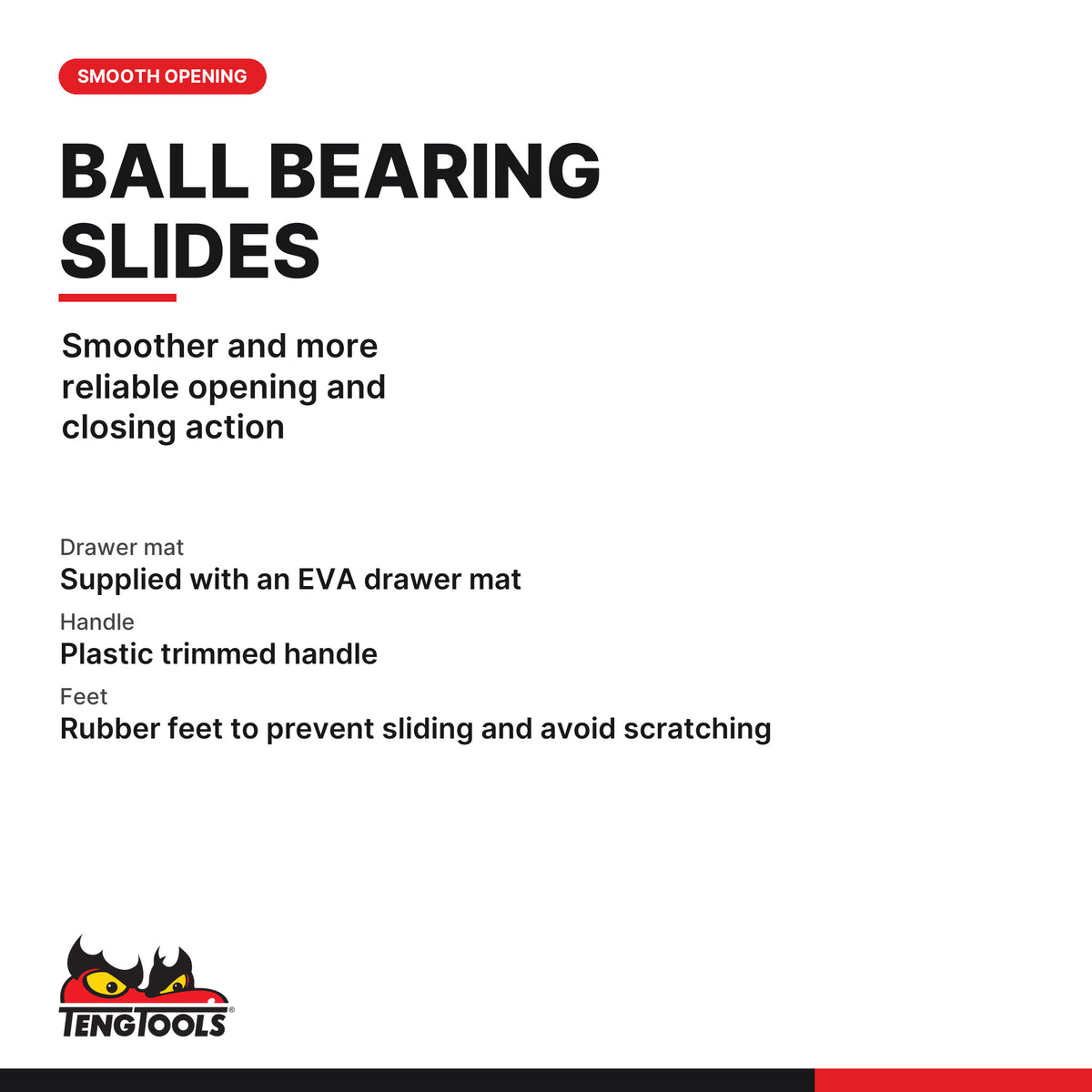 Teng Tools TC803NBK 26 Inch PRO Middle Box, smoother and more reliable opening and closing action
