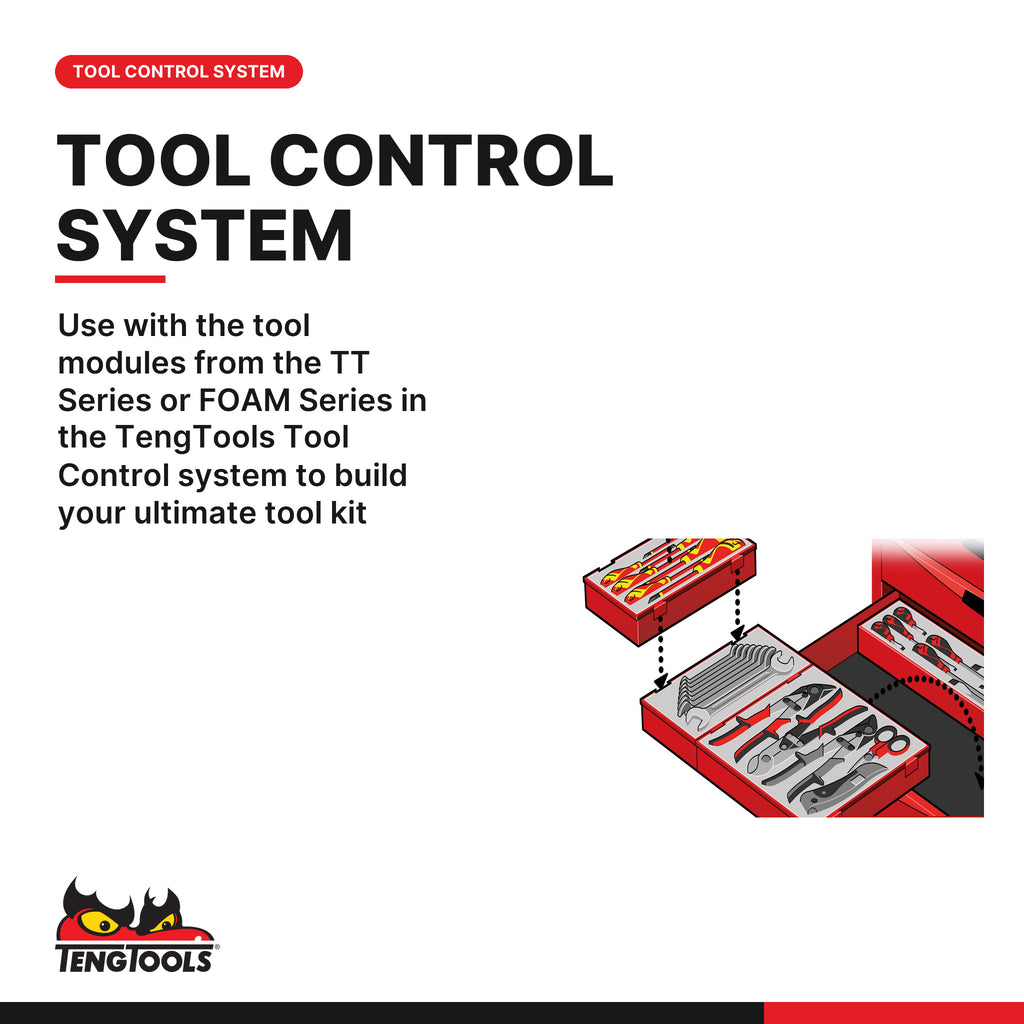 Teng Tools TC805NFX 26 Inch PRO Red Top Box, use with the tool modules from the TT Series or FOAM Series in the TengTools