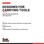 Teng Tools TCSB16 Open Top Tool Bag with Rigid Frame, Multiple Pockets, specifically designed for carrying tools