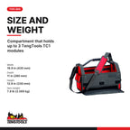 Teng Tools TCSB16 Open Top Tool Bag with Rigid Frame, Multiple Pockets, compartment that holds up to 3 TengTools TC1 modules