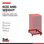 Teng Tools TCSMC Trolley for Side Cabinet, Red Wheeled Frame with Set, especially useful if the cabinet is heavily laden