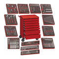 Teng Tools TCW707EV-KIT3 240 piece 26in red roller cabinet tool kit, on a white background