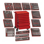 Teng Tools TCW707EV-KIT3 240 piece 26in red roller cabinet tool kit, on a white background