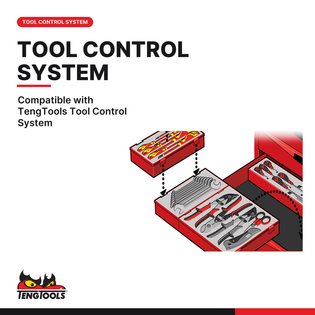 Teng Tools TCW707KA 27″ Classic Roller Cabinet 7 Drawers Red, compatible with TengTools Tool Control System
