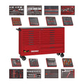 Teng Tools TCW813UNBK-EVA 608 piece 64in red roller cabinet tool kit, on a white background