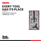 Teng Tools TCW813UNBK-KIT1 756 piece 64in red roller cabinet tool kit, organised in the TengTools Tool Control System