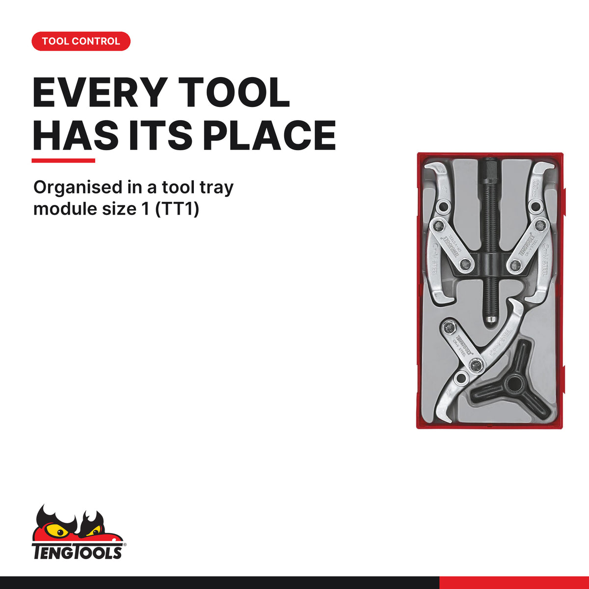 Teng Tools TCW813UNBK-KIT1 756 piece 64in red roller cabinet tool kit, organised in the TengTools Tool Control System