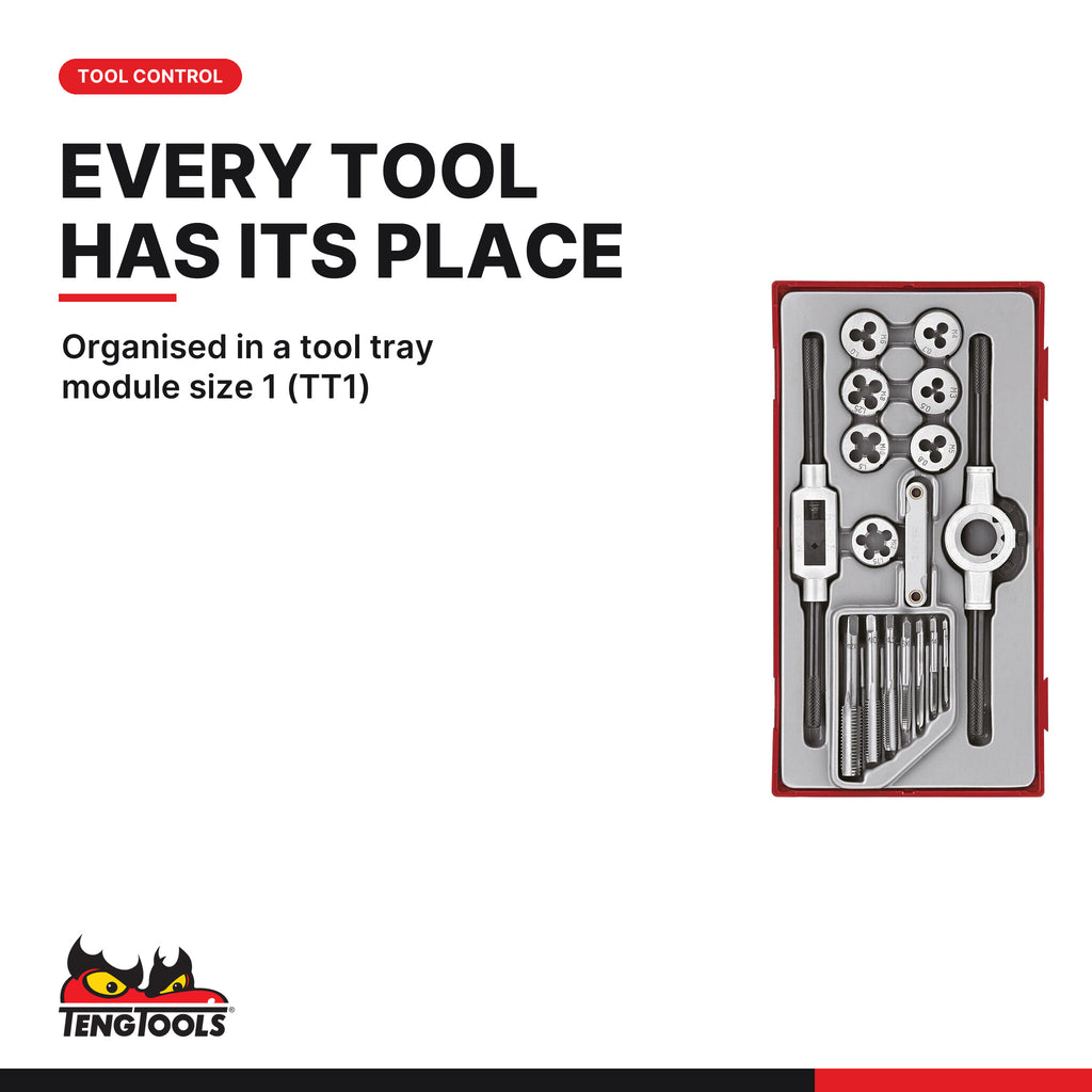 Teng Tools TCW813UNBK-SAE 665 piece 64in red roller cabinet SAE tool kit, organised in the TengTools Tool Control System